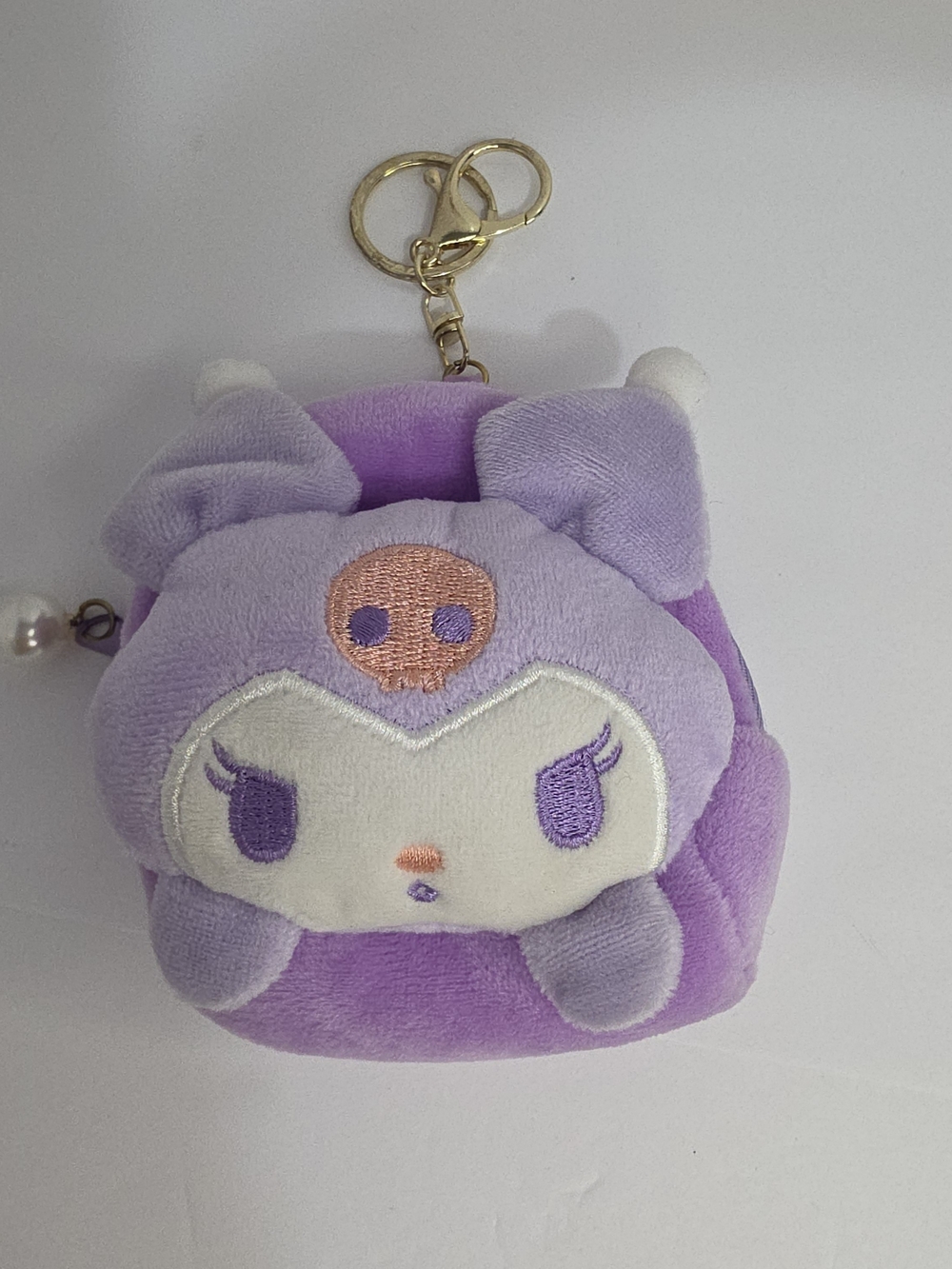 Sanrio Kuromi Plush Purple Character Keychain Pouch
